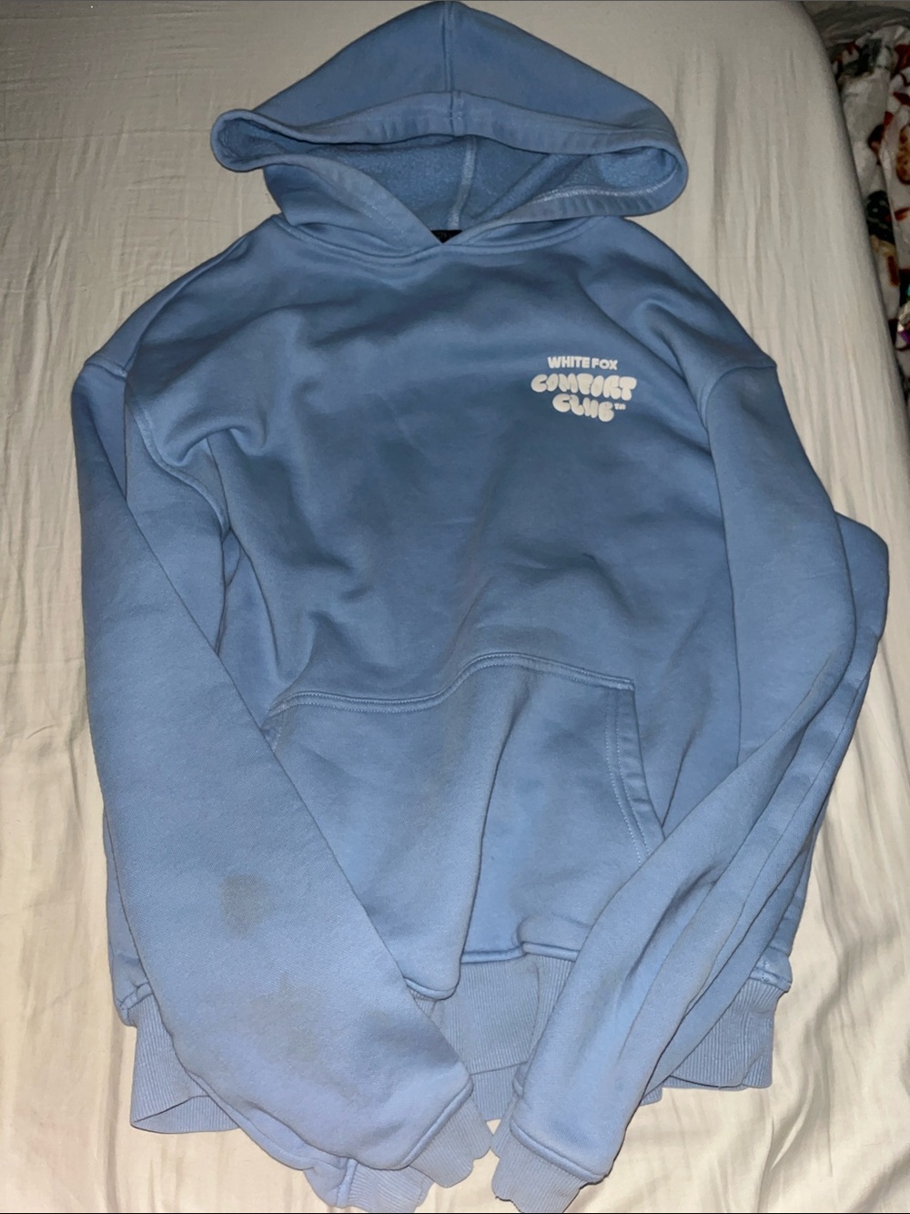 White Fox Boutique Light Blue Cozy Logo Hoodie